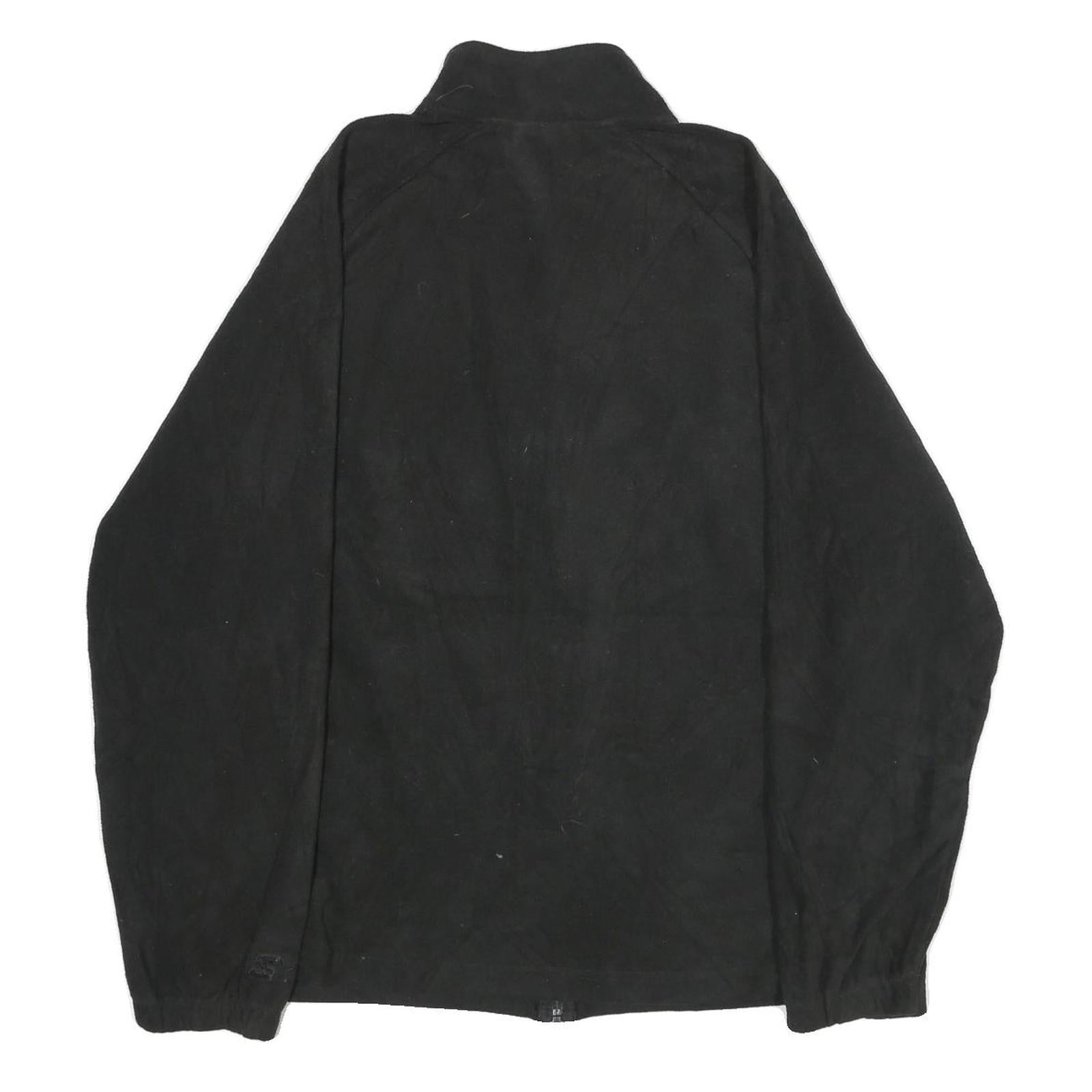 STARTER Mens Black Zip Jacket L Polyester Plain Casual Sportwear Lightweight