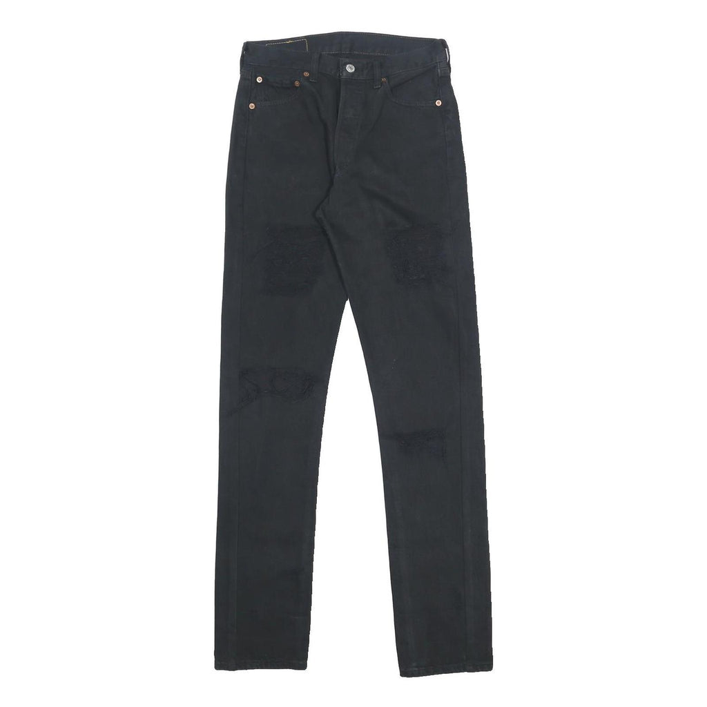 LEVI'S Mens Black Slim Skinny Denim Raw W29 L34 Cotton Button Closure Jeans