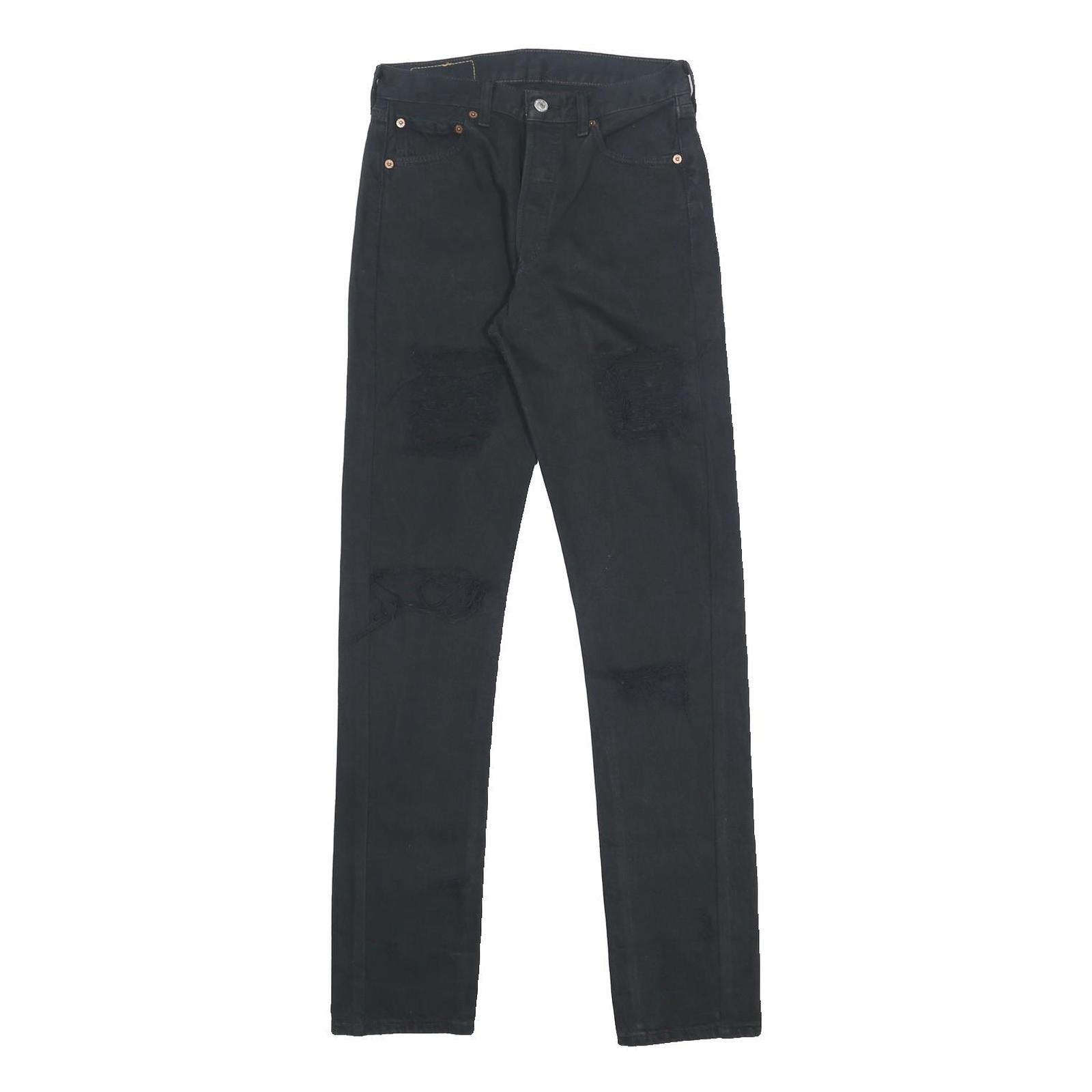 LEVI'S Mens Black Slim Skinny Denim Raw W29 L34 Cotton Button Closure Jeans
