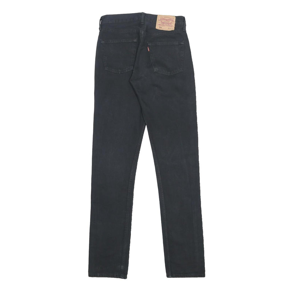 LEVI'S Mens Black Slim Skinny Denim Raw W29 L34 Cotton Button Closure Jeans