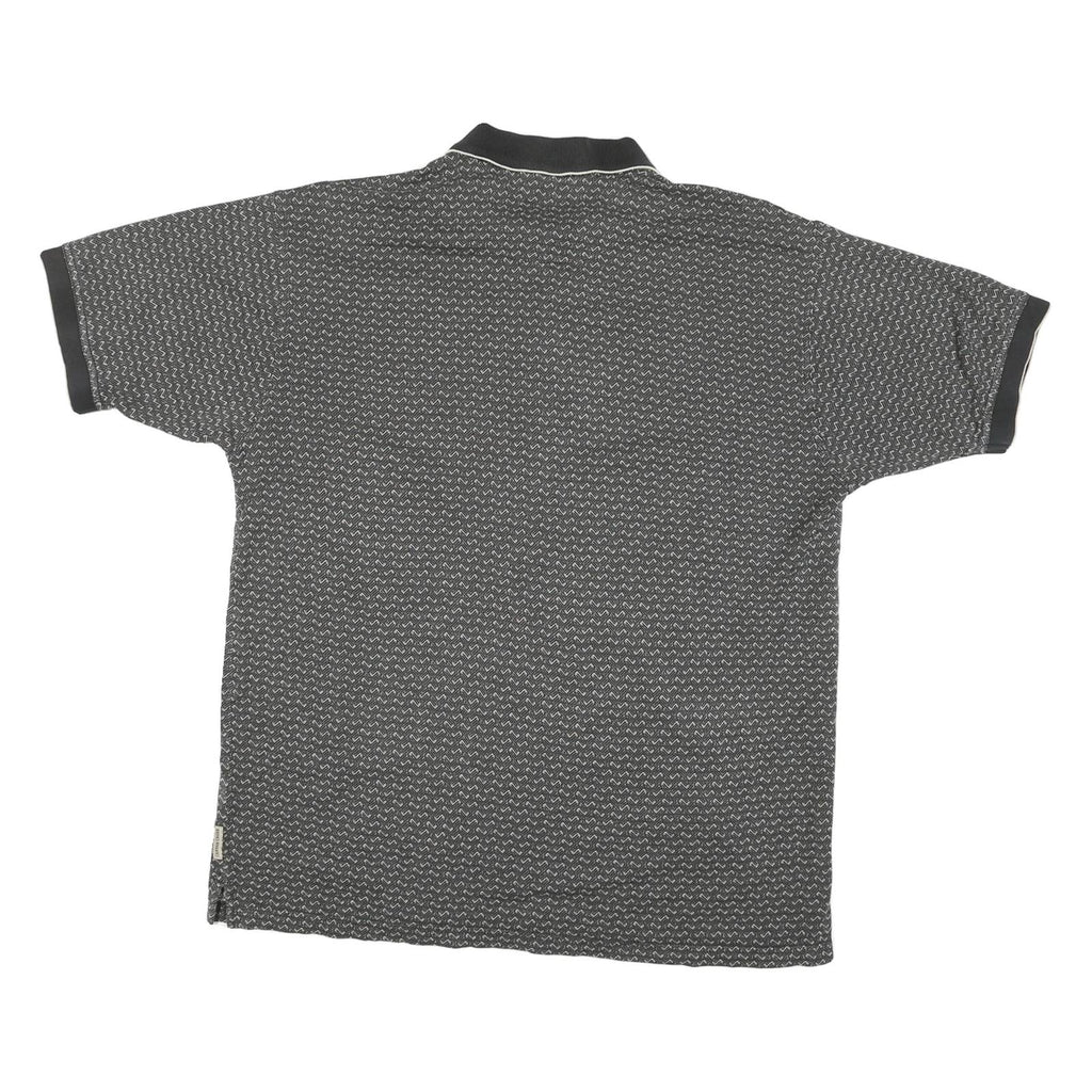CANUON CREEK Mens Grey Polo Shirt M Cotton Blend Short Sleeve Patterned Casual