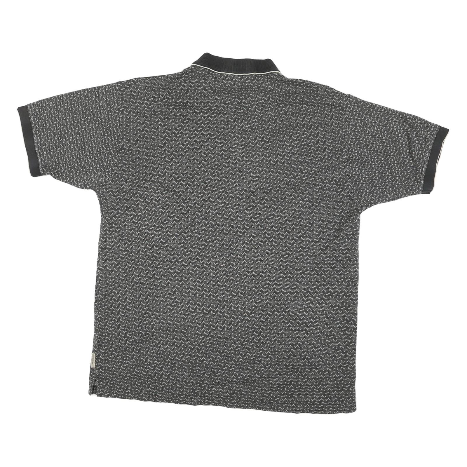 CANUON CREEK Mens Grey Polo Shirt M Cotton Blend Short Sleeve Patterned Casual
