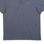 CALVIN KLEIN Mens Blue Polo Shirt Short Sleeve Plain Regular Fit L Cotton Blend