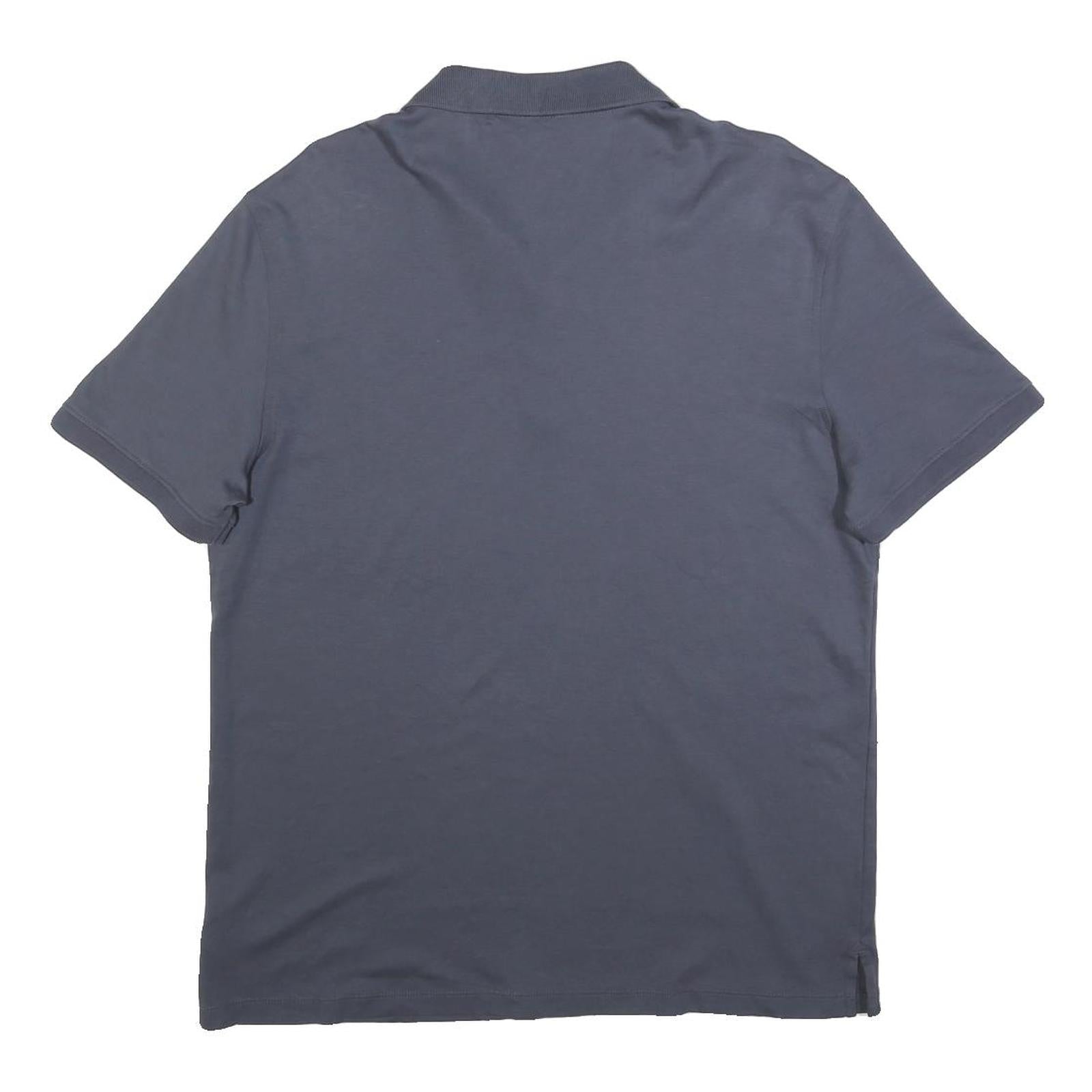 CALVIN KLEIN Mens Blue Polo Shirt Short Sleeve Plain Regular Fit L Cotton Blend