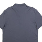 CALVIN KLEIN Mens Blue Polo Shirt Short Sleeve Plain Regular Fit L Cotton Blend