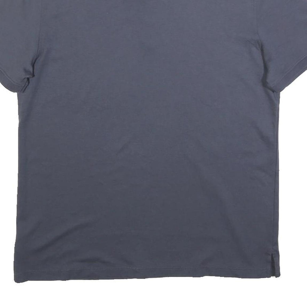 CALVIN KLEIN Mens Blue Polo Shirt Short Sleeve Plain Regular Fit L Cotton Blend