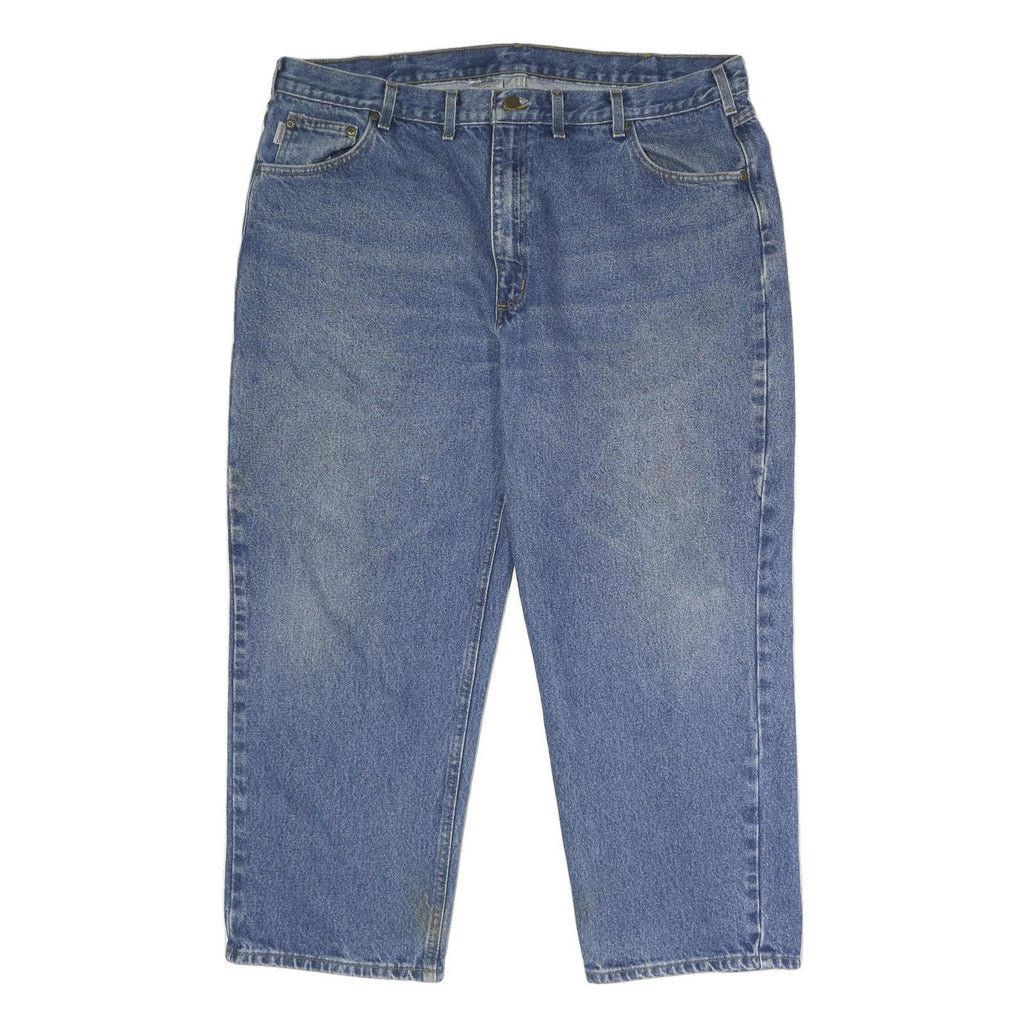 CARHARTT Mens Relaxed Blue Denim W44 L28 Cotton Jeans Zip Casual Workwear