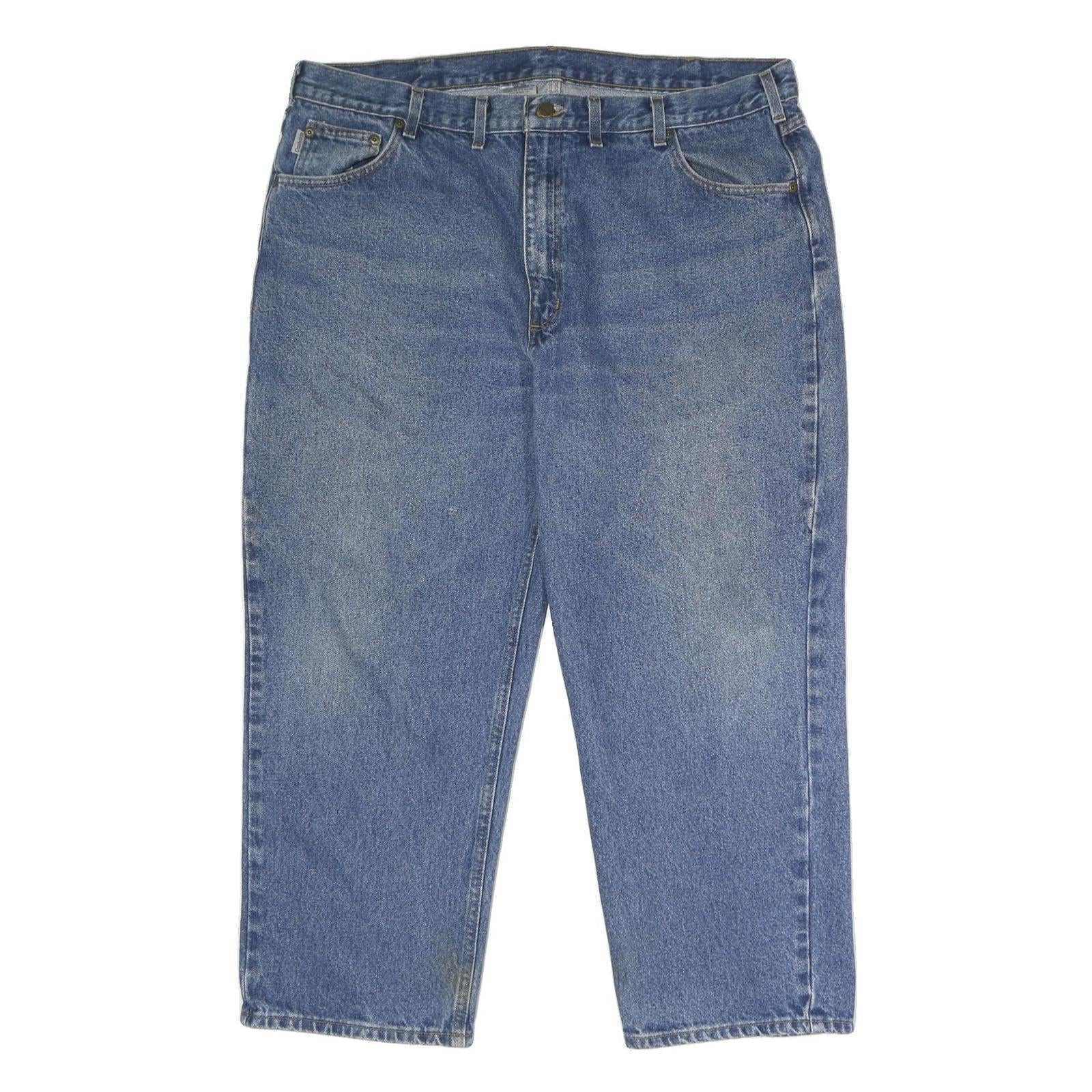 CARHARTT Mens Relaxed Blue Denim W44 L28 Cotton Jeans Zip Casual Workwear