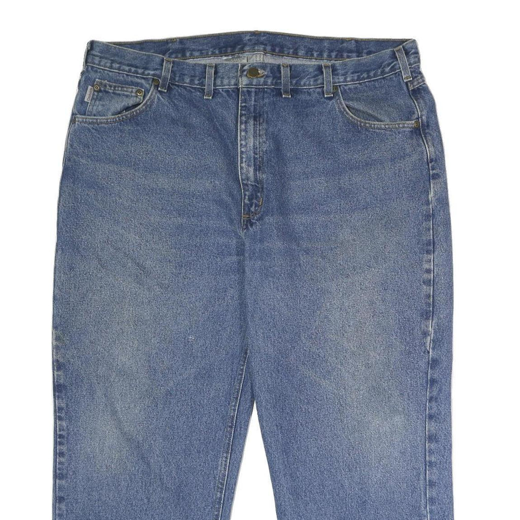 CARHARTT Mens Relaxed Blue Denim W44 L28 Cotton Jeans Zip Casual Workwear
