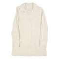 LACOSTE Womens Cream Button Cotton Blend Jacket S Plain Classic Stylish