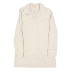 LACOSTE Womens Cream Button Cotton Blend Jacket S Plain Classic Stylish