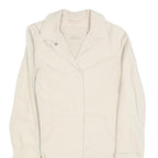 LACOSTE Womens Cream Button Cotton Blend Jacket S Plain Classic Stylish