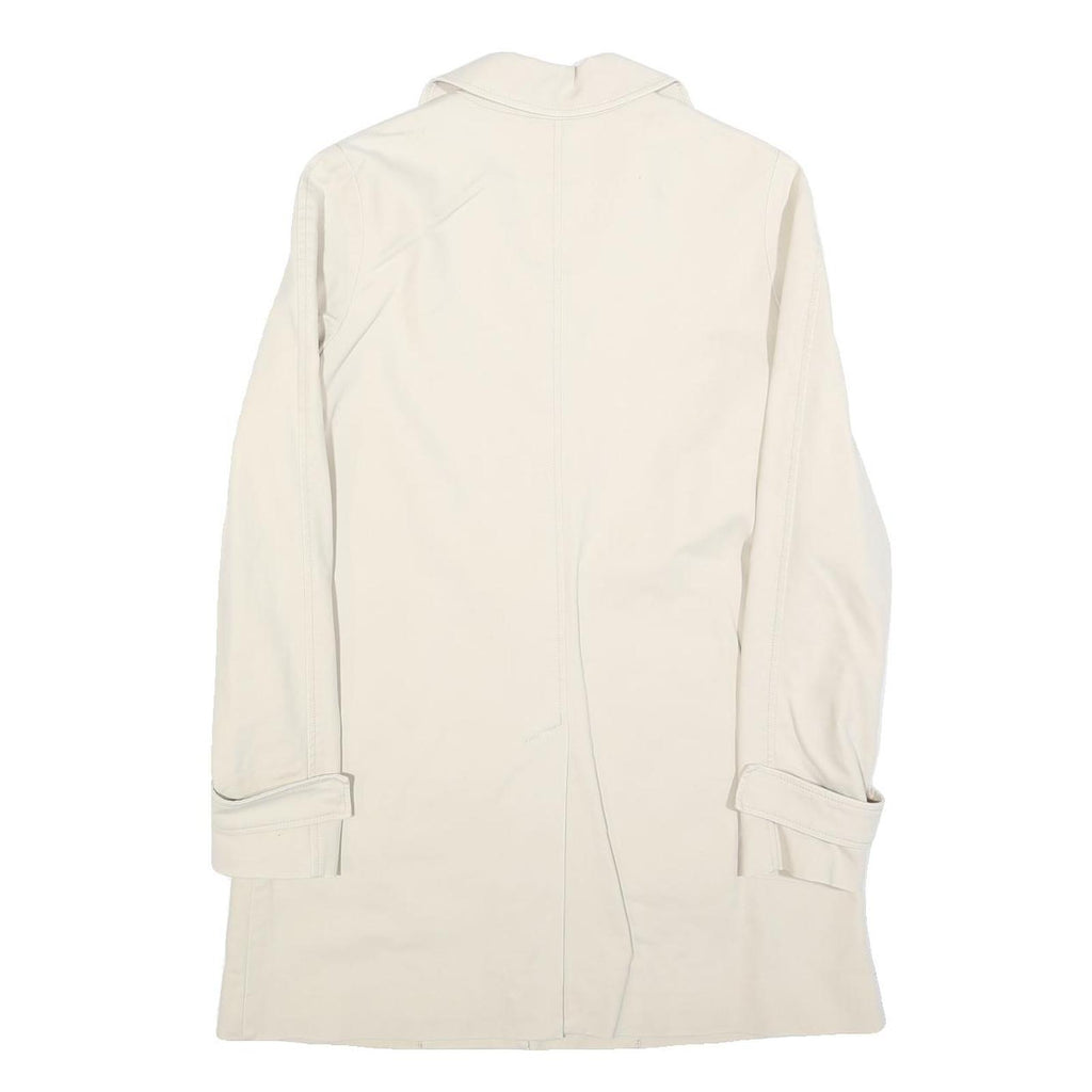 LACOSTE Womens Cream Button Cotton Blend Jacket S Plain Classic Stylish