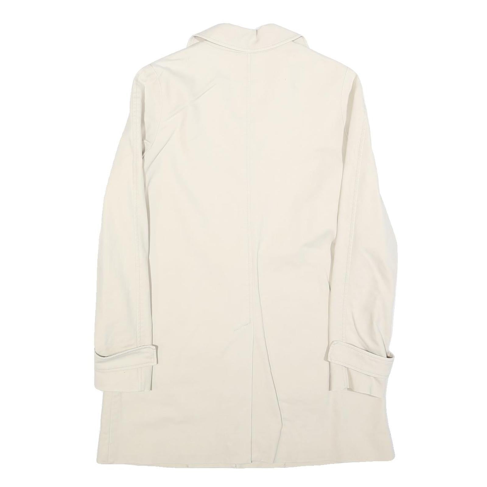 LACOSTE Womens Cream Button Cotton Blend Jacket S Plain Classic Stylish