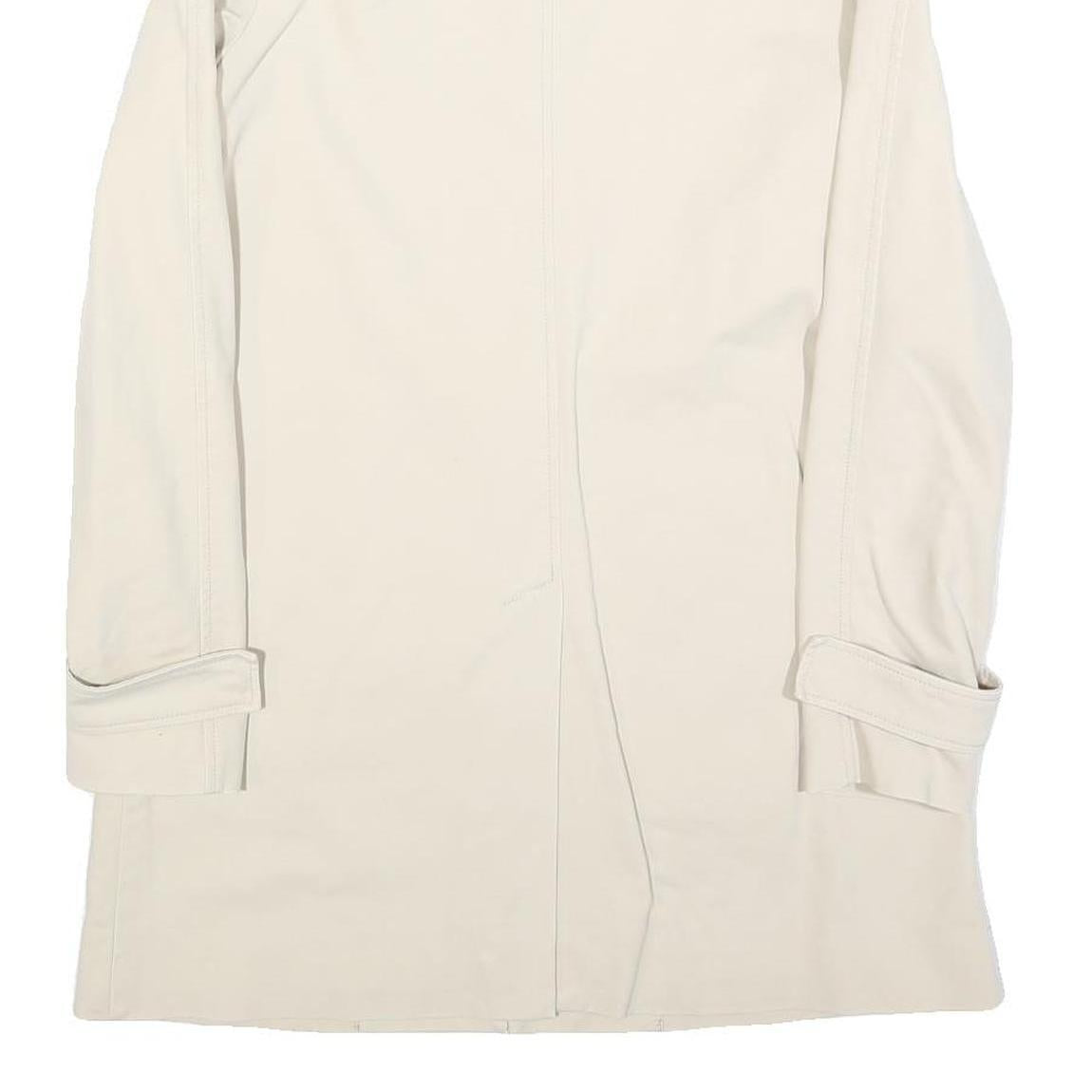 LACOSTE Womens Cream Button Cotton Blend Jacket S Plain Classic Stylish