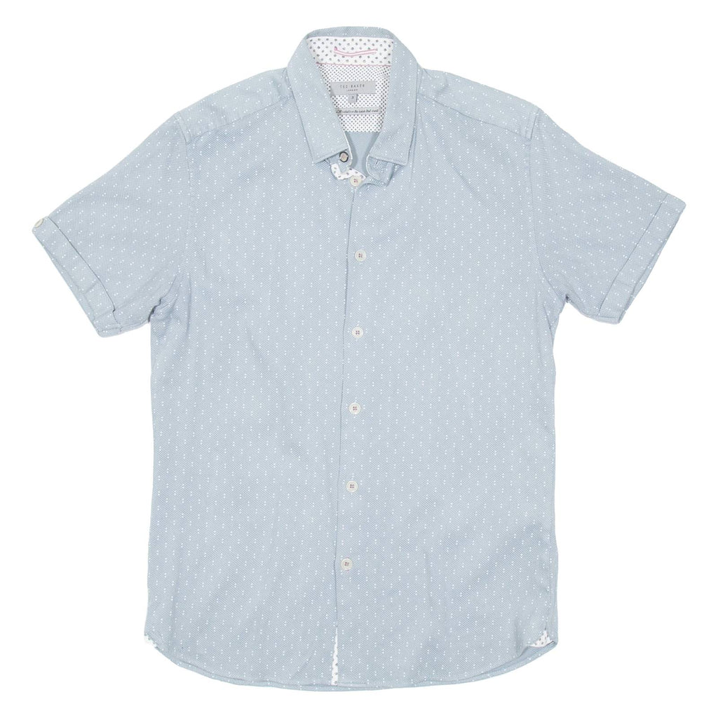 TED BAKER Mens Shirt Green Spotted S