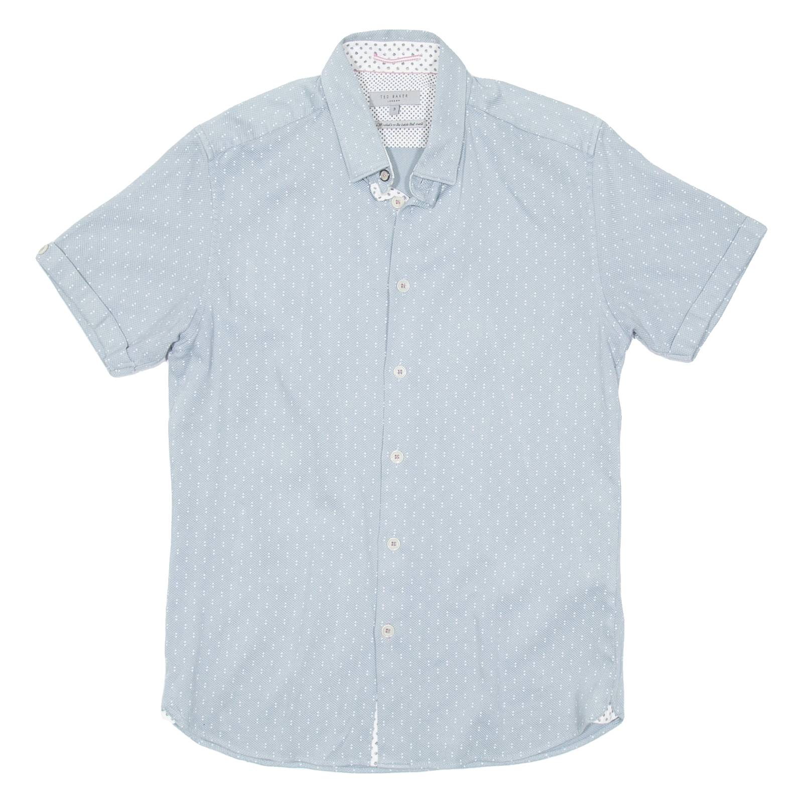TED BAKER Mens Shirt Green Spotted S