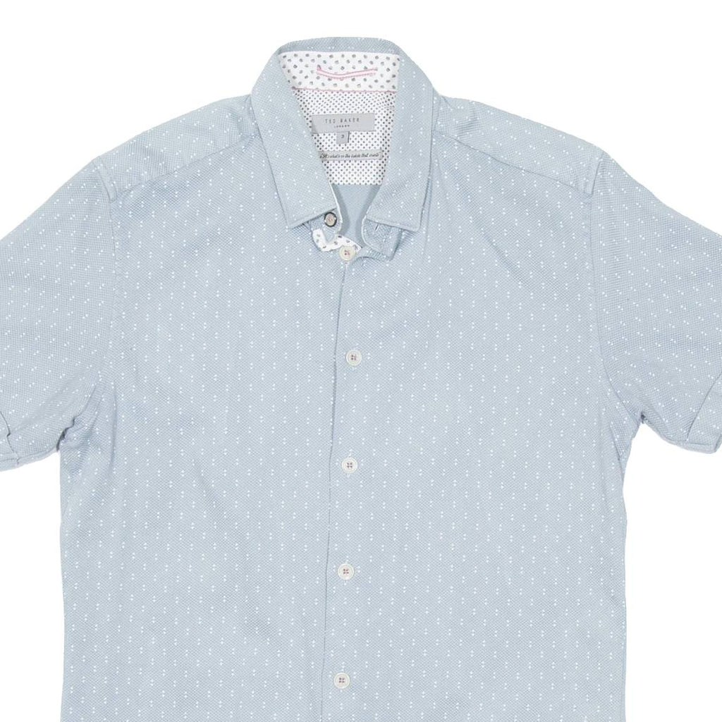 TED BAKER Mens Shirt Green Spotted S