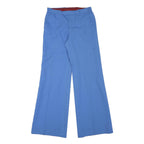 TREVIRA Mens Blue Relaxed Fit Wide-Leg Woven Wool Blend Trousers W28 L31 Formal