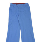 TREVIRA Mens Blue Relaxed Fit Wide-Leg Woven Wool Blend Trousers W28 L31 Formal