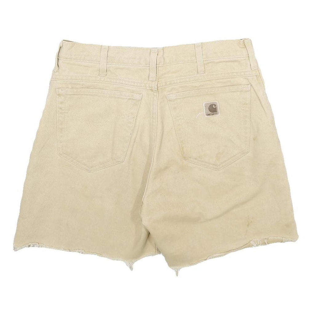 CARHARTT Mens Shorts Beige Casual Cut-Off M W32 Distressed Workwear
