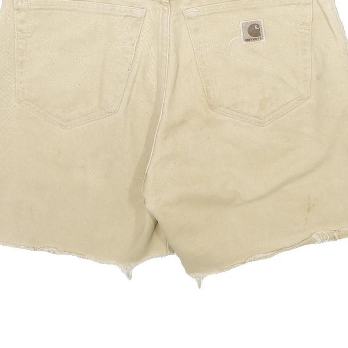 CARHARTT Mens Shorts Beige Casual Cut-Off M W32 Distressed Workwear