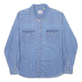 LEVI'S Womens Blue Denim Shirt 2XL Western Style Button Long Sleeve
