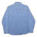 LEVI'S Womens Blue Denim Shirt 2XL Western Style Button Long Sleeve
