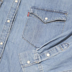 LEVI'S Womens Blue Denim Shirt 2XL Western Style Button Long Sleeve