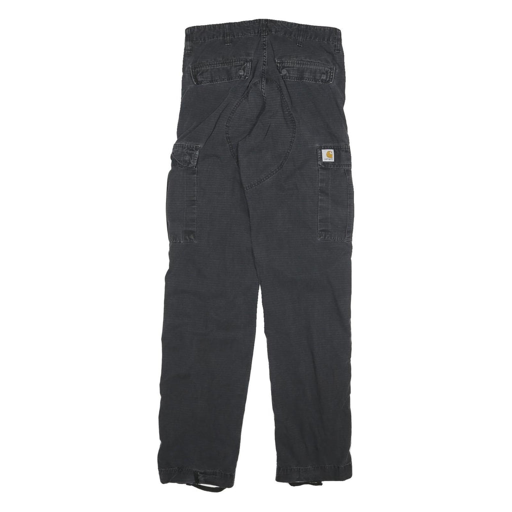 CARHARTT Mens Cotton Blend Black Regular Fit Straight Cargo Trousers W30 L36