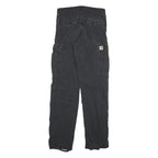 CARHARTT Mens Cotton Blend Black Regular Fit Straight Cargo Trousers W30 L36