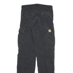 CARHARTT Mens Cotton Blend Black Regular Fit Straight Cargo Trousers W30 L36