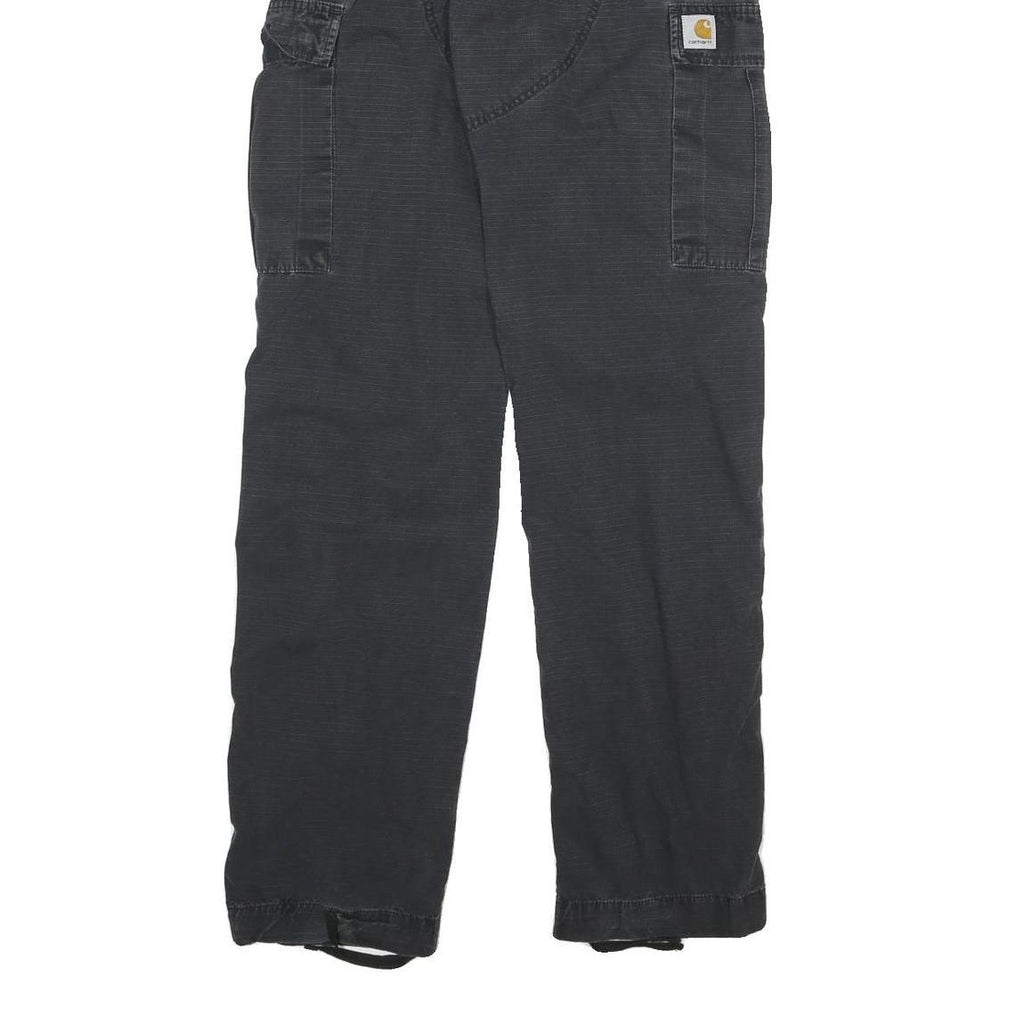 CARHARTT Mens Cotton Blend Black Regular Fit Straight Cargo Trousers W30 L36