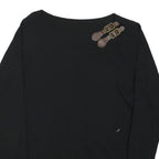 LAUREN RALPH LAUREN Womens Black Basic Top Long Sleeve Boat Neck S Buckle Detail