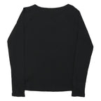 LAUREN RALPH LAUREN Womens Black Basic Top Long Sleeve Boat Neck S Buckle Detail