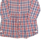 GSTAR Womens Blue & Red Checked Shirt 3/4 Sleeve Button Neck M Stylish Casual