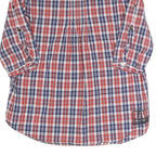 GSTAR Womens Blue & Red Checked Shirt 3/4 Sleeve Button Neck M Stylish Casual