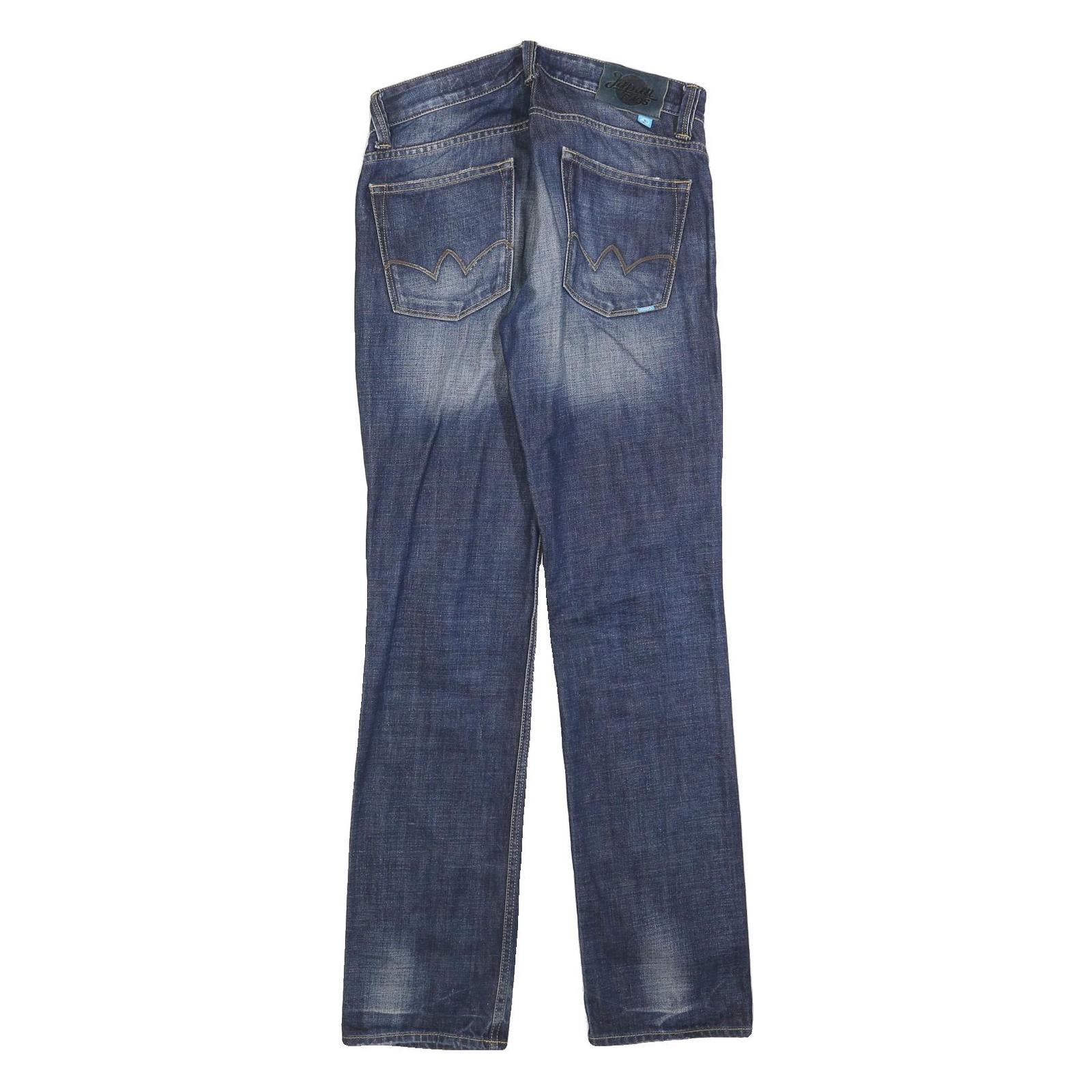 DENIM ZERO Mens Slim Blue Denim Jeans W30 L33 Button Closure Casual Wear