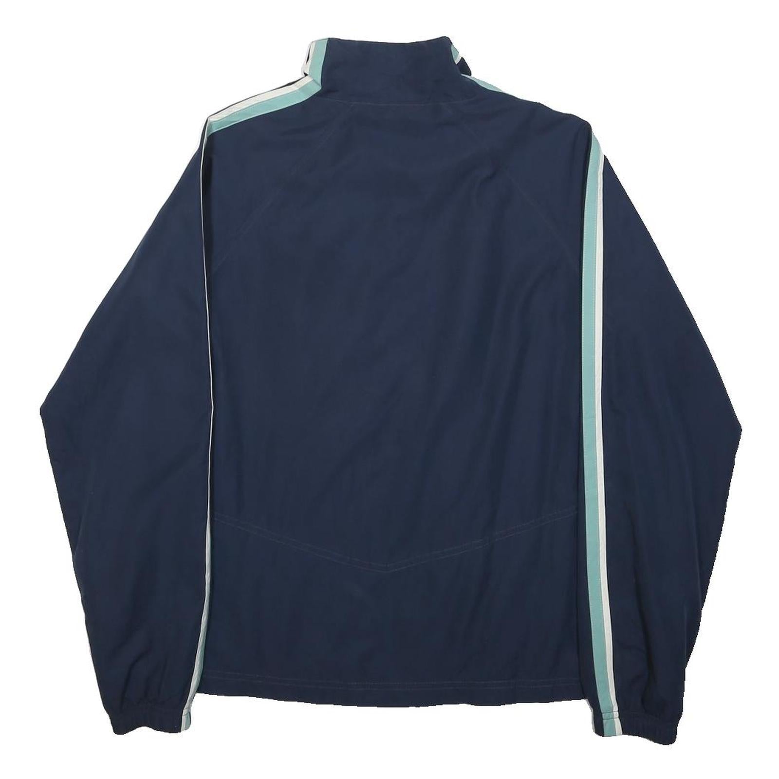 REEBOK Mens Blue & Light Blue Zip Jacket S Polyester Track Sportswear