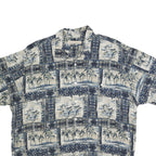 MUSINGWEAR Mens Blue Rayon Hawaiian Shirt XL Tropical Print Island Theme