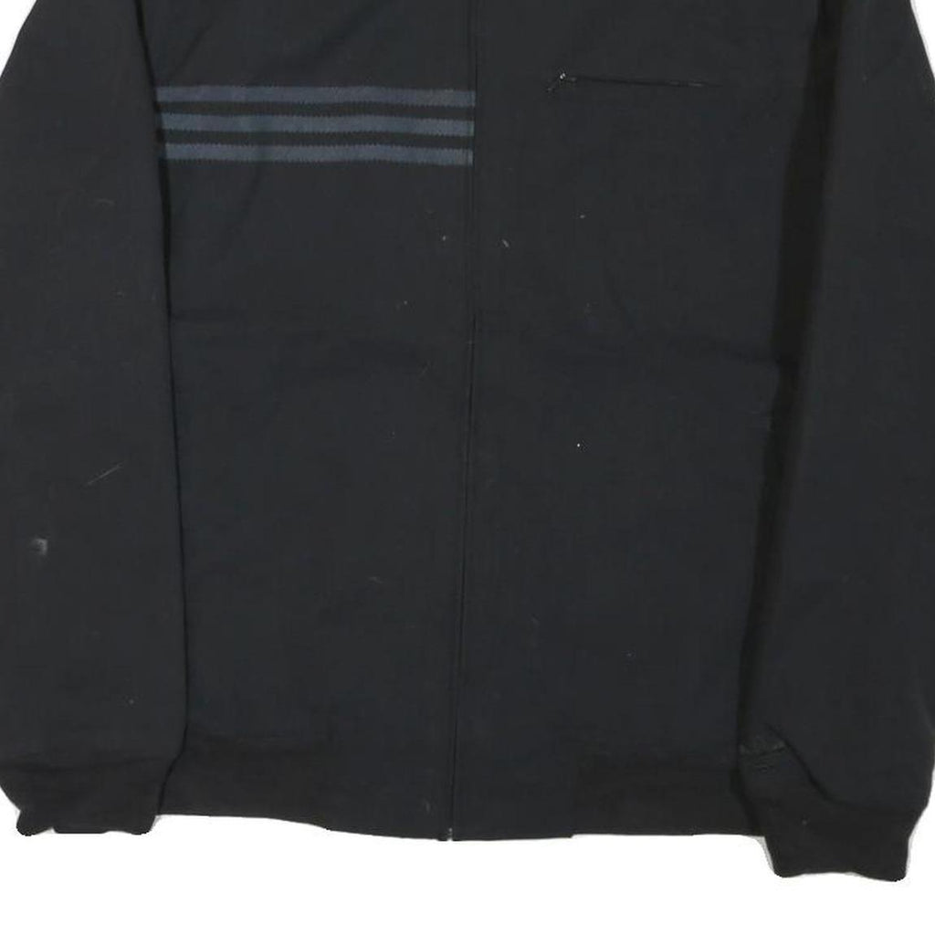 ADIDAS Mens Black Jacket S Cotton Blend Plain Zip Casual Sportswear