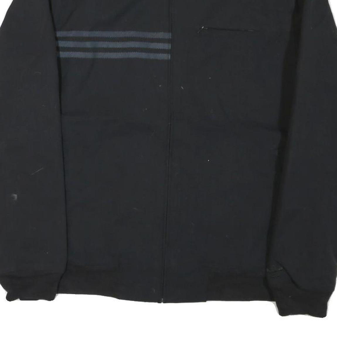 ADIDAS Mens Black Jacket S Cotton Blend Plain Zip Casual Sportswear