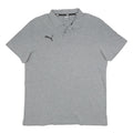 PUMA Mens Grey Polo Shirt L Cotton Blend Short Sleeve Plain Comfortable Fitted