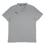 PUMA Mens Grey Polo Shirt L Cotton Blend Short Sleeve Plain Comfortable Fitted