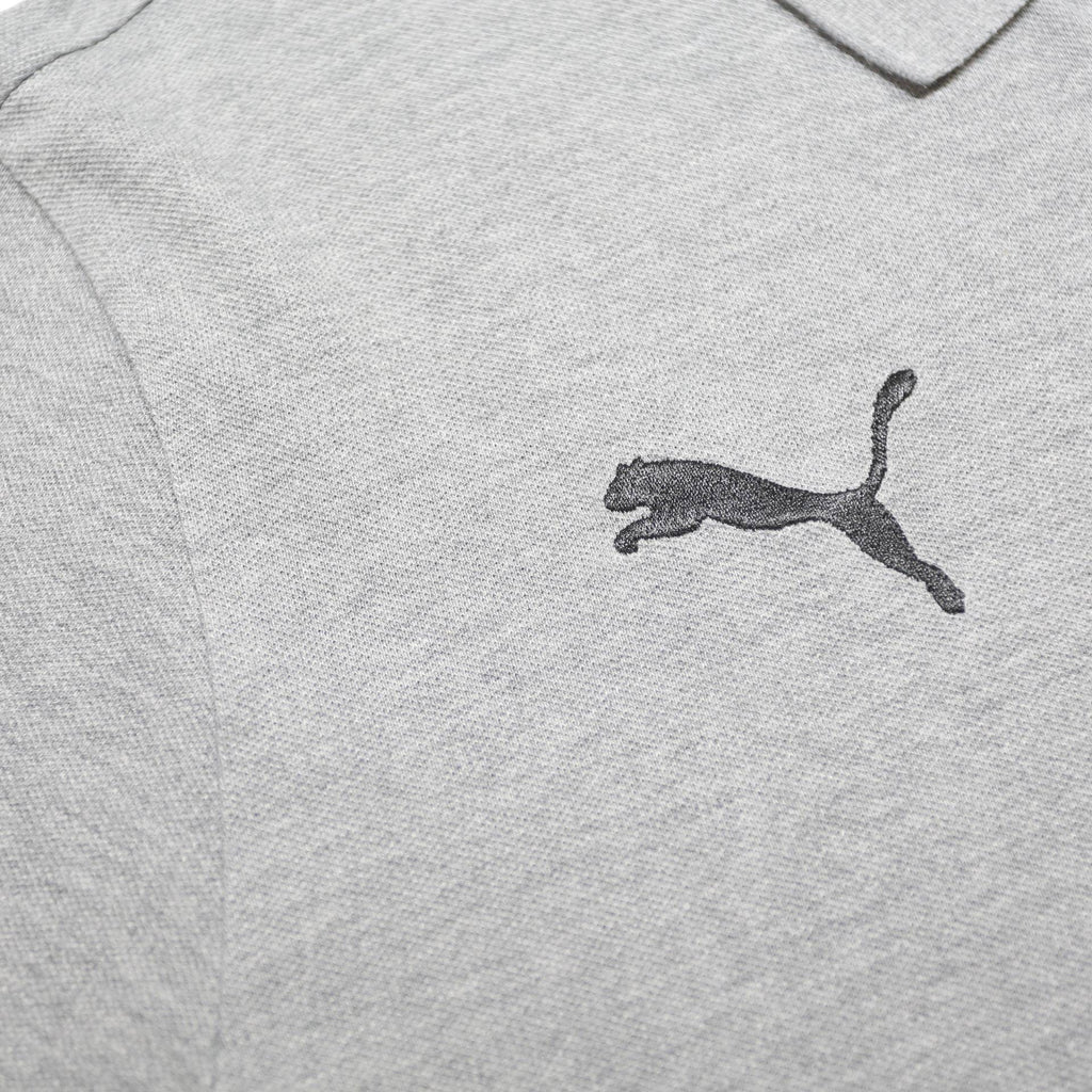 PUMA Mens Grey Polo Shirt L Cotton Blend Short Sleeve Plain Comfortable Fitted