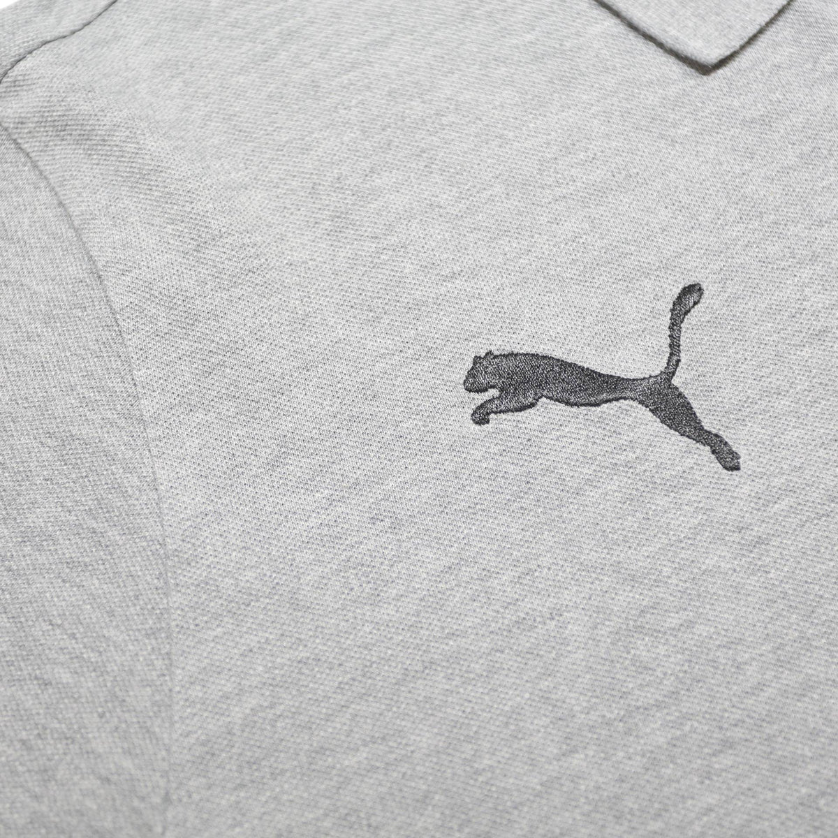 PUMA Mens Grey Polo Shirt L Cotton Blend Short Sleeve Plain Comfortable Fitted