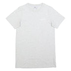 ADIDAS Womens White Cotton T-Shirt Dress Short Sleeve UK 6 Casual Logo Print