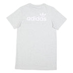ADIDAS Womens White Cotton T-Shirt Dress Short Sleeve UK 6 Casual Logo Print