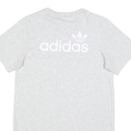 ADIDAS Womens White Cotton T-Shirt Dress Short Sleeve UK 6 Casual Logo Print