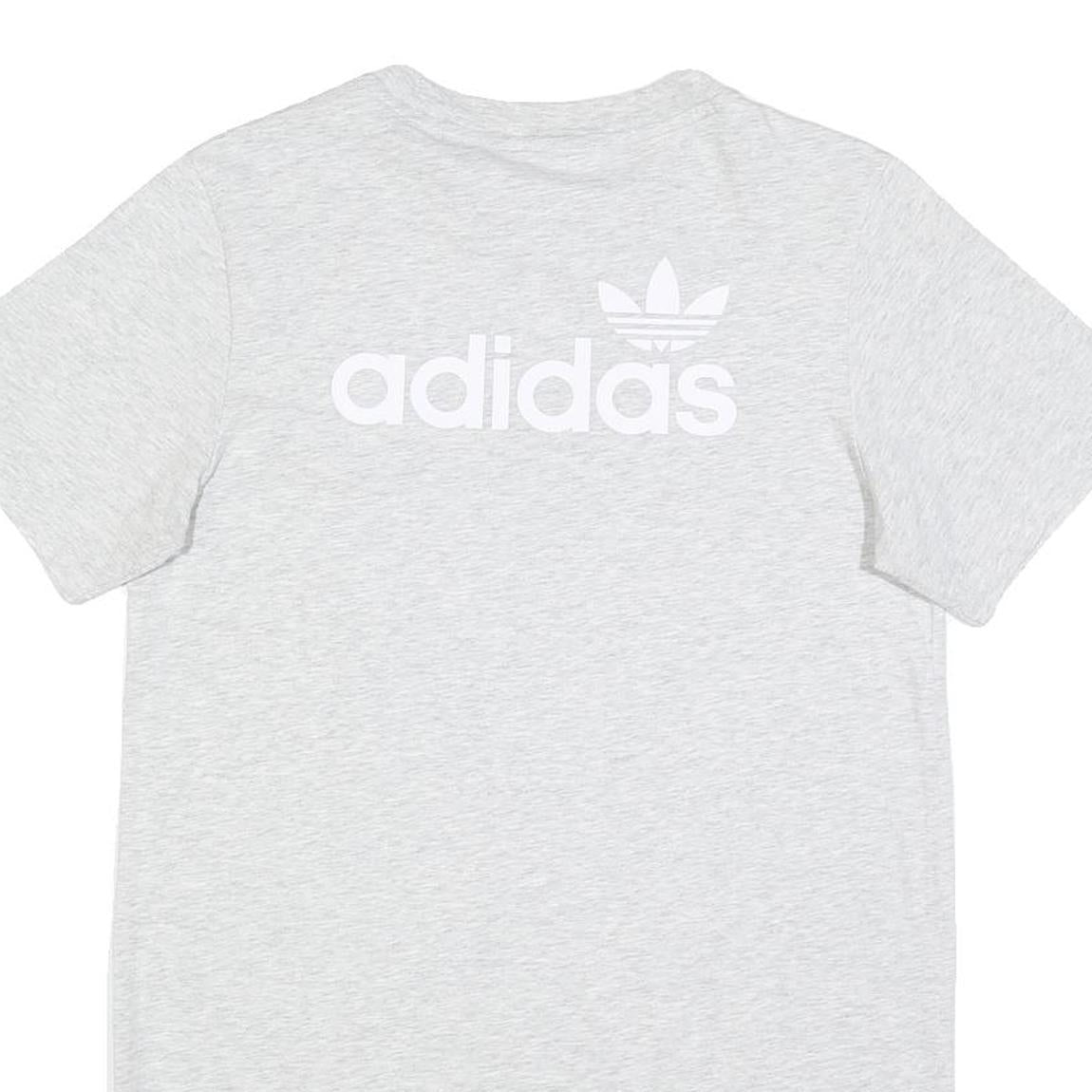 ADIDAS Womens White Cotton T-Shirt Dress Short Sleeve UK 6 Casual Logo Print